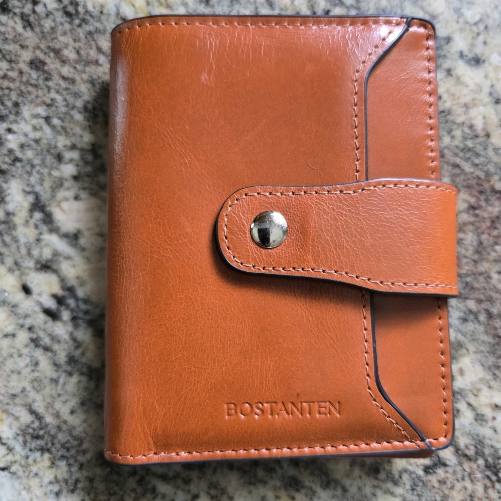Bostanten Orange Tan Leather Wallet